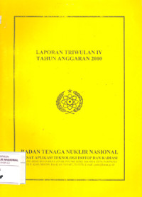 Laporan triwulan IV tahun anggaran 2010