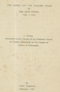 The origin and the earlier years of the Budi Utomo, 1908–1918